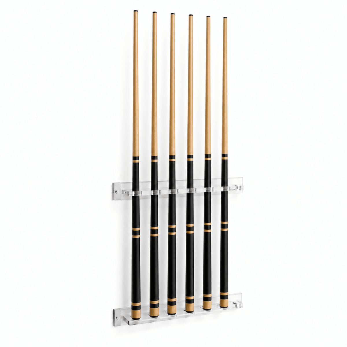 Clear Acrylic Wall Mounted Cue Rack - BilliardCuesOnline
