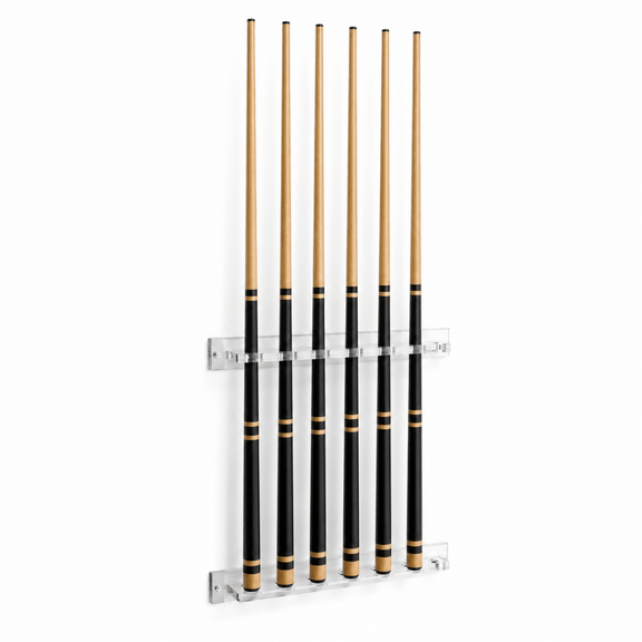 Clear Acrylic Wall Mounted Cue Rack - BilliardCuesOnline