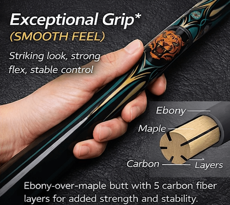 JFlowers JF60 - 06 Pool Cue (King Tiger) - BilliardCuesOnline