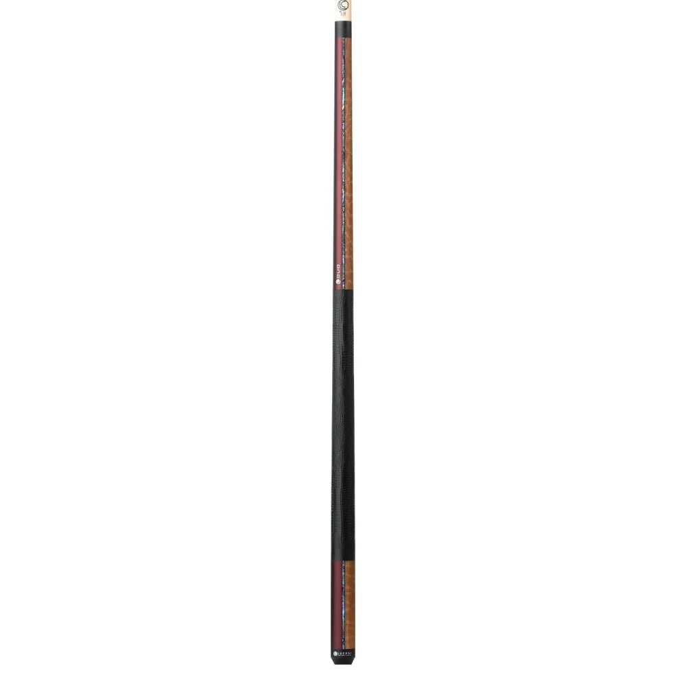 Lucasi Custom Duo Garnet Red / Exotic Apitong Pool Cue - BilliardCuesOnline