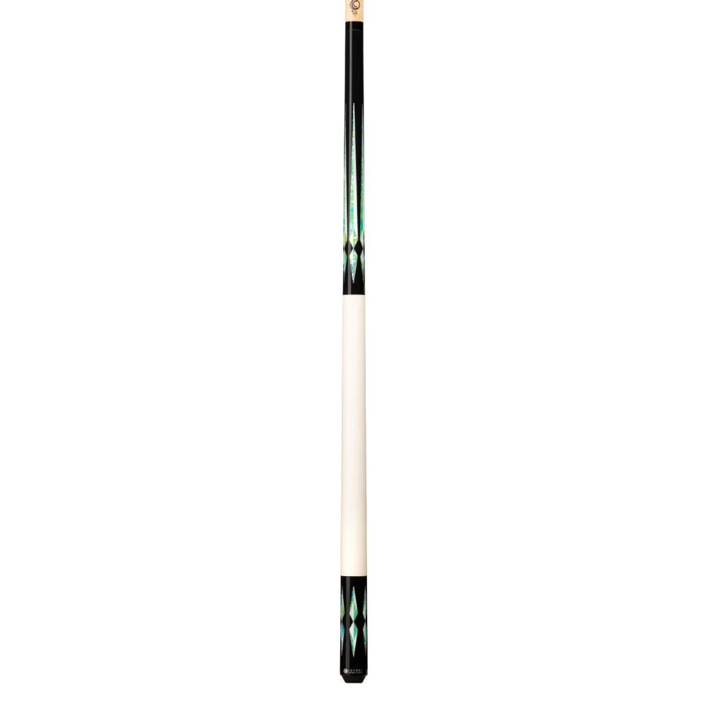 Lucasi Custom Imitation Bone & Green Blue Pool Cue - BilliardCuesOnline