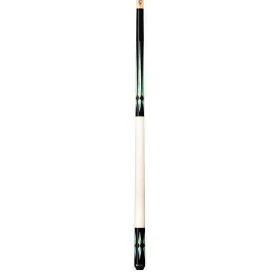 Lucasi Custom Imitation Bone & Green Blue Pool Cue - BilliardCuesOnline