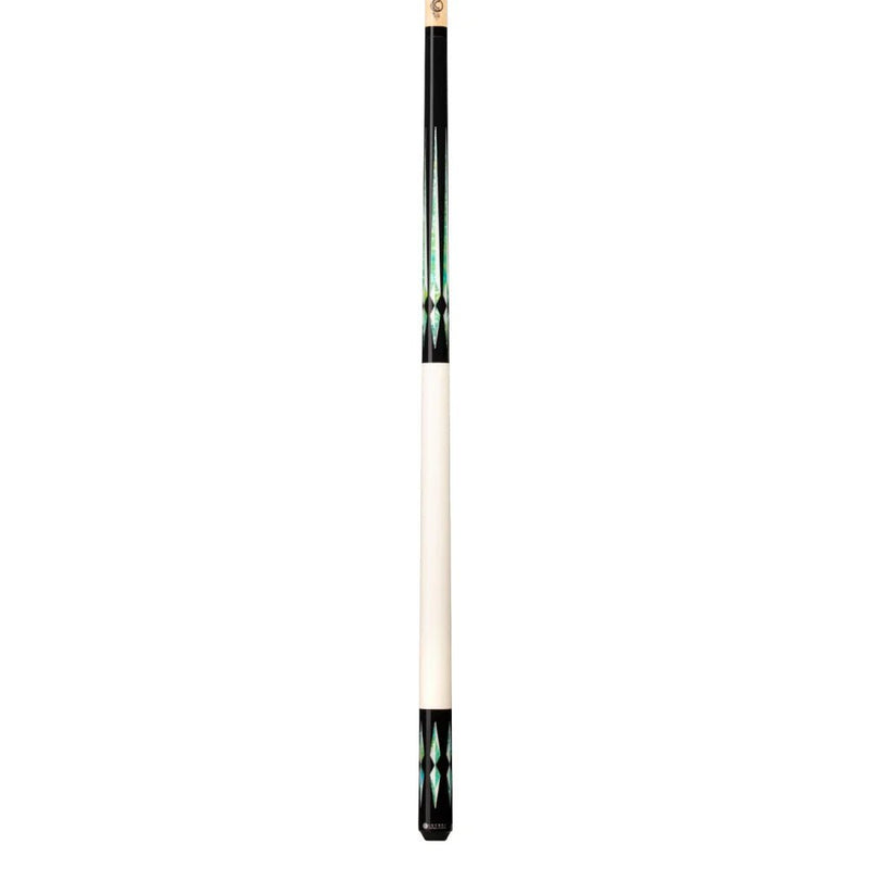 Lucasi Custom Imitation Bone & Green Blue Pool Cue - BilliardCuesOnline
