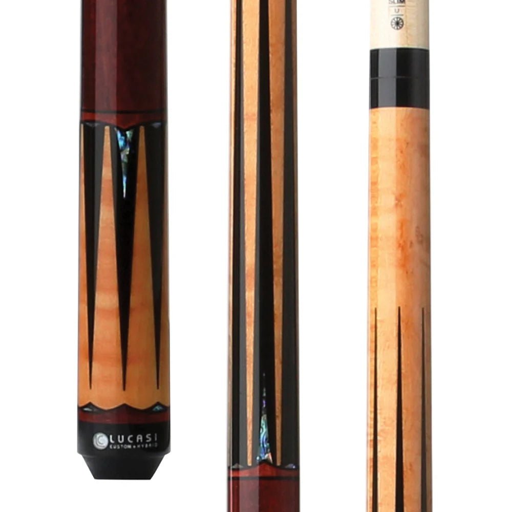 Lucasi Hybrid Gold Stained Birdseye Maple Pool Cue - BilliardCuesOnline